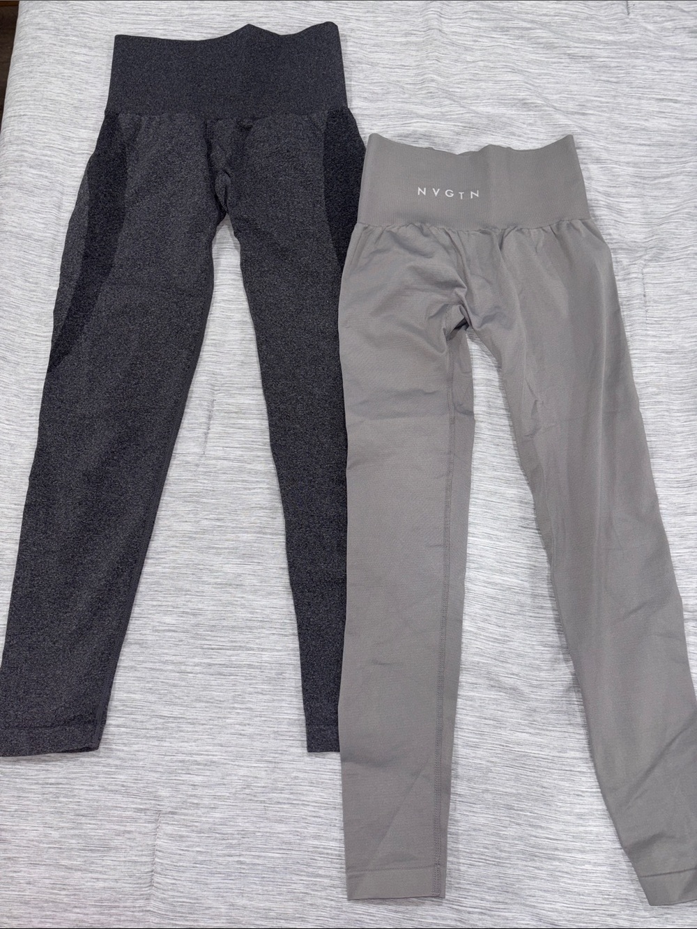 NVGTN women’s Gray and Charcoal High-Waist Performance Leggings (2 pack)